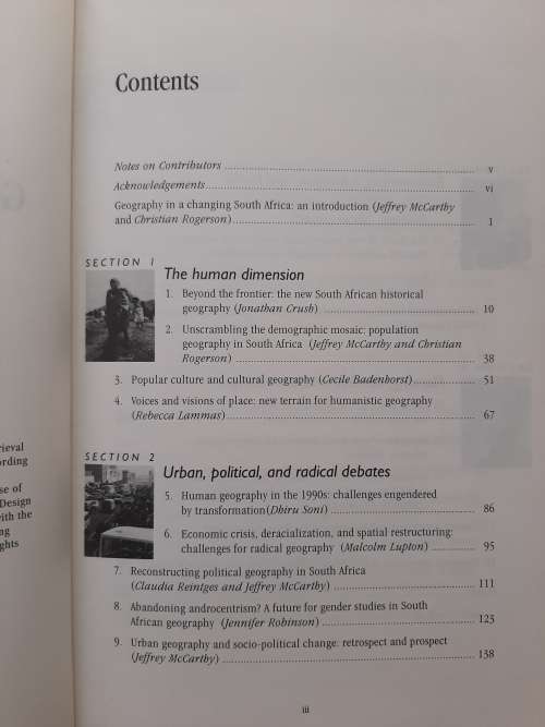 Geography in a Changing South Africa - Edited: Christian Rogerson and Jeffrey McCarthy