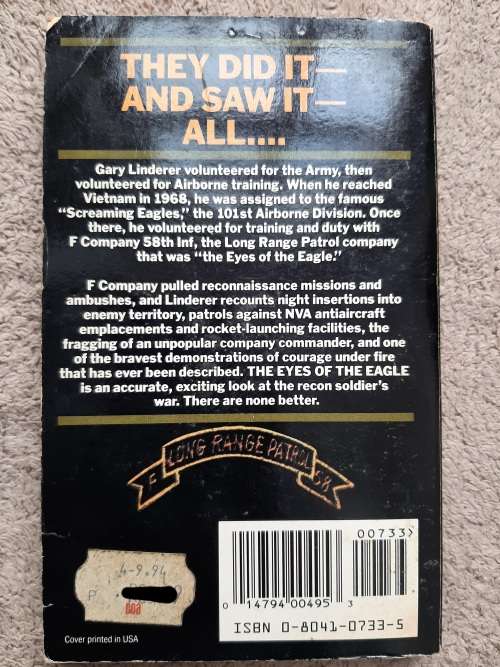 The Eyes of the Eagle:F Company LRPs in Vietnam,1968 - Author: Gary A. Linderer