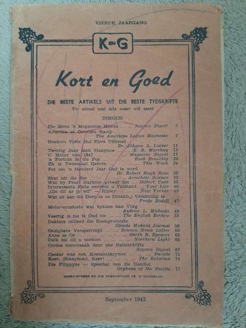Kort en Goed: Die beste Artikels uit die beste Tydskrifte