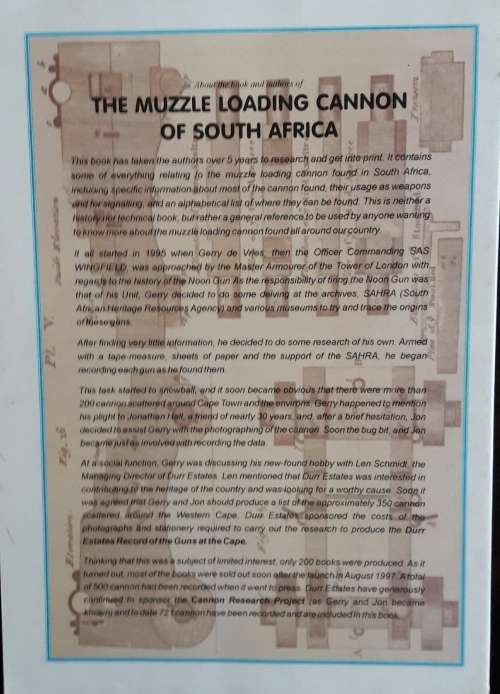 The Muzzle Loading Cannon of South Africa - Gerry de Vries and Jonathan Hall