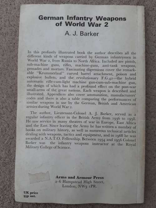 German Infantry Weapons of World War II - Author: A. J. Barker