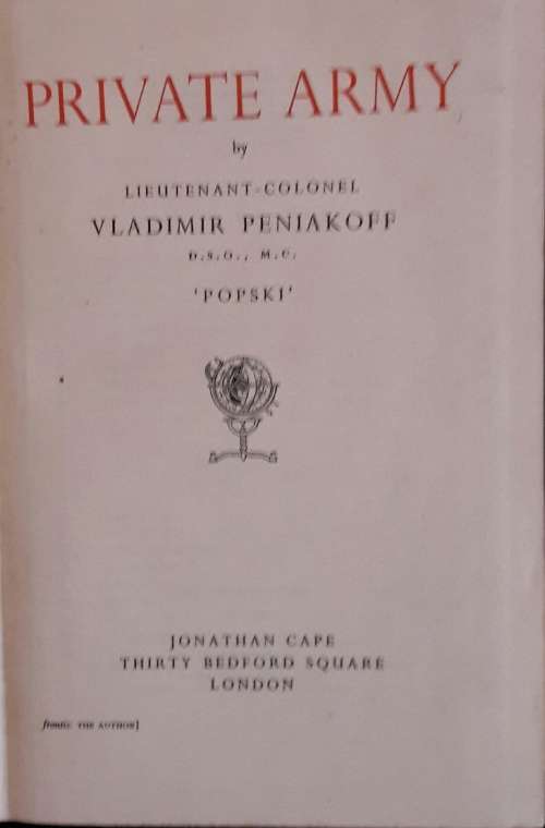 Private Army - Lieutenant-Colonel Vladimir Peniakoff