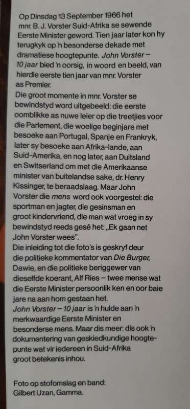 John Vorster: 10 Jaar - Author: Dawie en Alf Ries