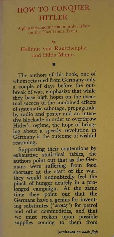 How to Conquer Hitler - Author: Hellmut von Rauschenplat and Hilda Monte