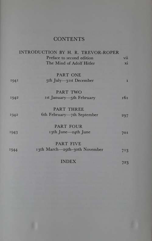 Hitler`s Table Talk 1941-44: His private conversations - Translated by N. Cameron and R.H. Stevens