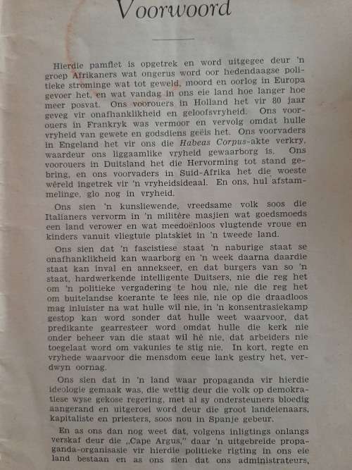Fascisme- Italië! Duitsland! Suid-Afrika? - Author: A.P. van Heerden