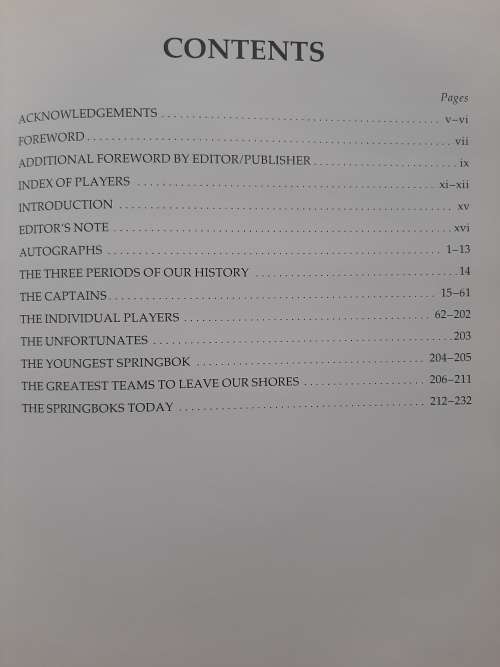 Doc Craven`s Tribute: The Legends of Springbok Rugby 1889-1989 - Edited: K. Clayton