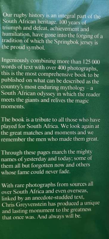 Springbok Saga: 100 years of Springbok Rugby - Chris Greayvenstein