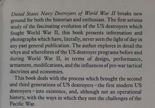 U.S. Navy Destroyers of W.W.II - Author: John C. Reilly Jr.