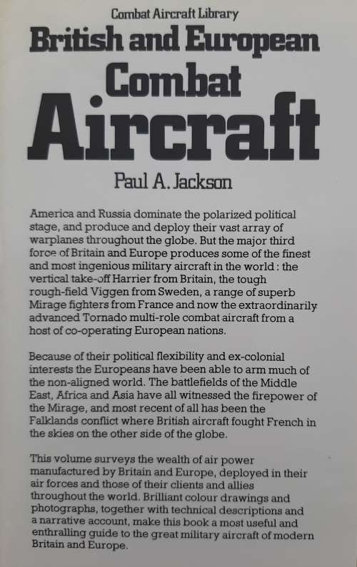 British & European Combat Aircraft - Author: Paul A. Jackson