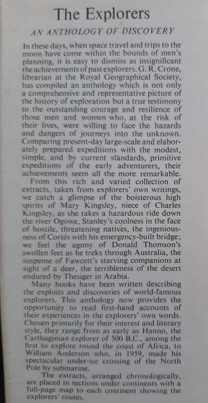 The Explorers: An Anthology of Discovery - Compiled & Edited: G.R. Crone