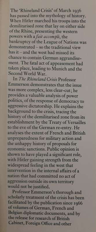 The Rhineland Crisis, 7 March 1936 - Author: J.T. Emmerson