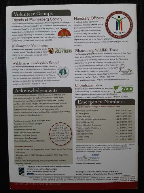 Pilanesberg Nature Reserve Map & Guide Book - Author: Willie Boonzaaier & Michael Brett
