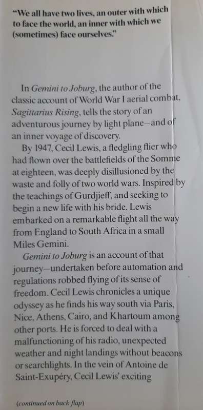 Gemini to Joburg: The True Story of a Flight over Africa - Author: Cecil Lewis