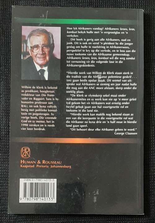 Afrikaners: Kroes, Kras, Kordaat - Author: Willem De Klerk