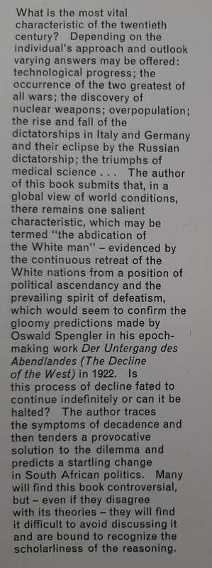 The Abdication of the White Man - Author: Dr. T.E.W. Schumann
