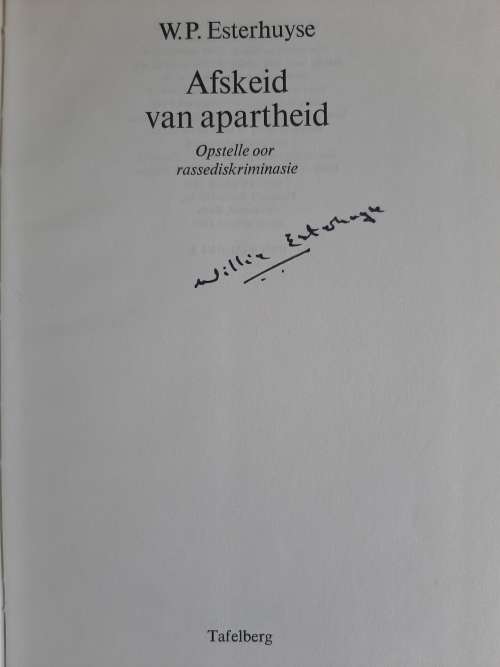 Afskied van Apartheid - Author: W.P. Esterhuyse