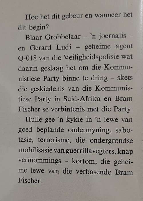Die Verbasende Bram Fischer - Author: Gerard Ludi & Blaar Grobbelaar