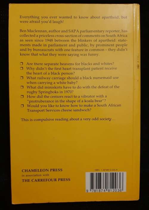 Apartheid: The Lighter Side - Author: Ben Maclennan