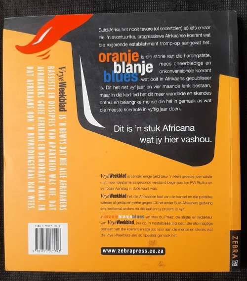 Oranje Blanje Blues: ñ Nostalgiese Trip - Author: Max Du Preez