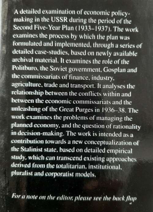 Decision-Making in the Stalinist Command Economy, 1932-37 - Edited: E.A. Rees