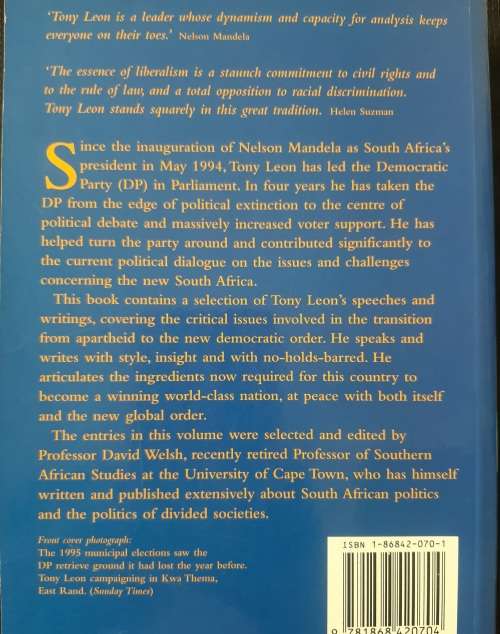 Hope & Fear: Reflections of a Democrat - Author: Tony Leon