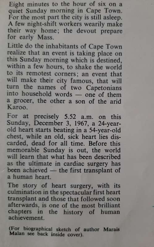 Heart Transplant: The story of Barnard & the `ultimate in cardiac surgery` - Author: Marais Malan