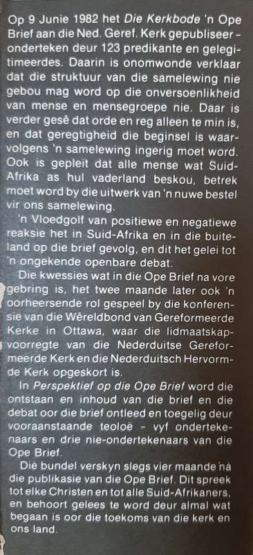 Perspektief op die Ope Brief - Author: David J. Bosch, Adrio König & Willem D. Nicol