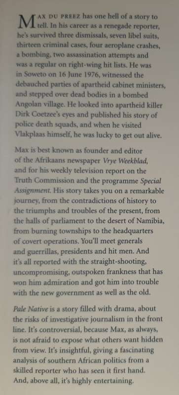 Pale Native: Memoirs of a Renegade Reporter - Author: Max Du Preez