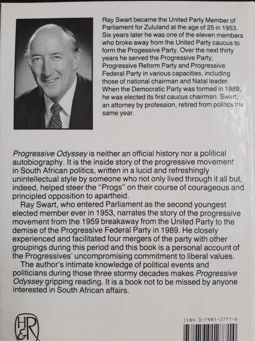 Progressive Odyssey: Towards a Democratic South Africa - Author: Ray Swart