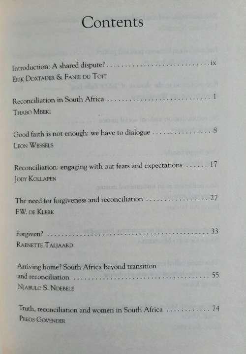 In the Balance: South Africans debate reconciliation - Edited: Fanie du Toit & Erik Doxtader