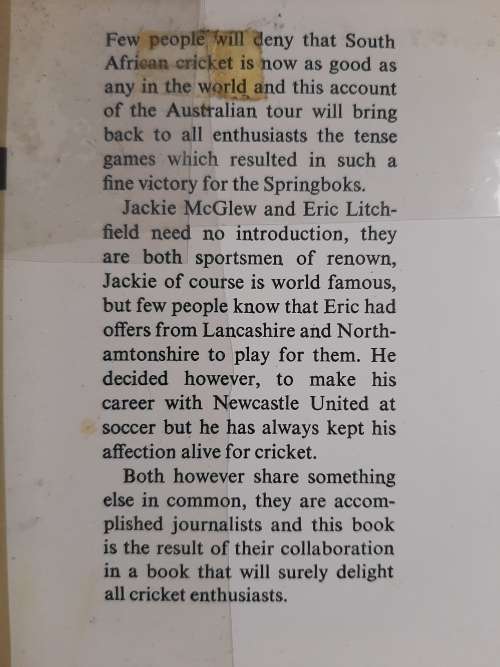 Six for Glory: Australian 1966-67 Tour - Author: D.J. McGlew