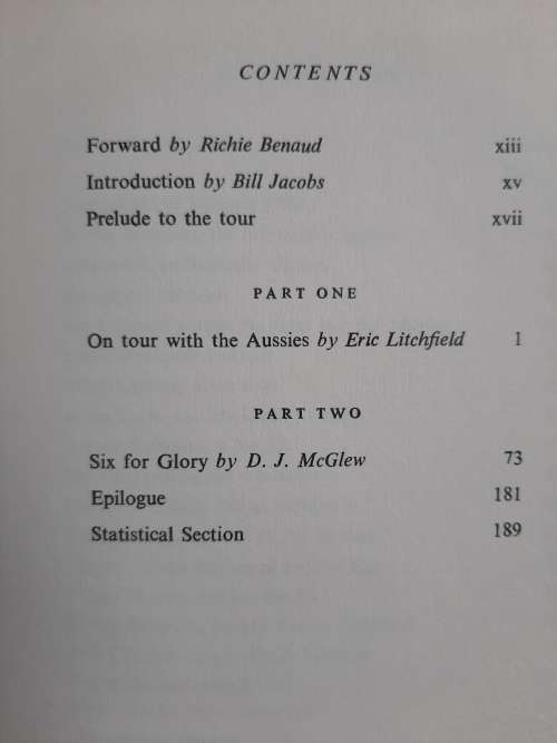 Six for Glory: Australian 1966-67 Tour - Author: D.J. McGlew