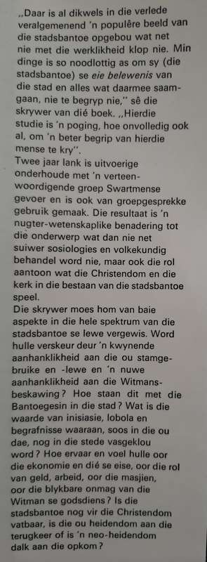 Swart man, Stad & Toekoms By Dr. J.J. Durrand