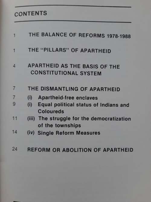 The Dismantling of Apartheid:The Balance of Reforms 1978-1988 By André E.A.M. Thomashausen