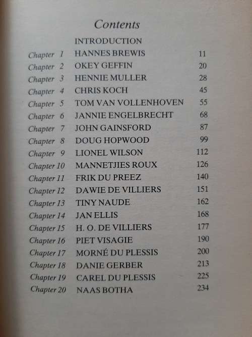 20 Great Springboks 1949-1987 By Chris Greyvenstein