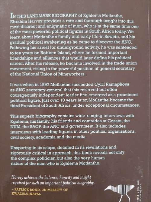 Kgalema Motlanthe: A Political Biography By Ebrahim Harvey
