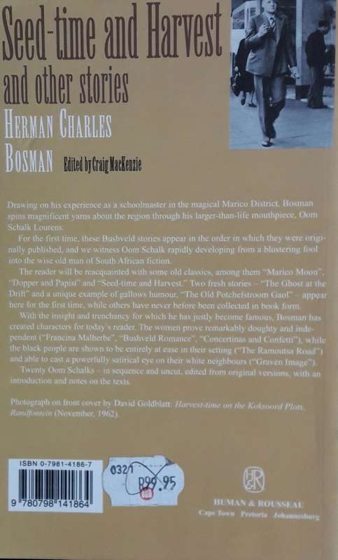 Seed-time and Harvest and other stories - Herman Charles Bosman