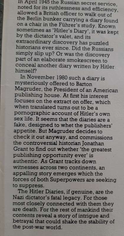 The Hitler`s Diaries By Richard Hugo