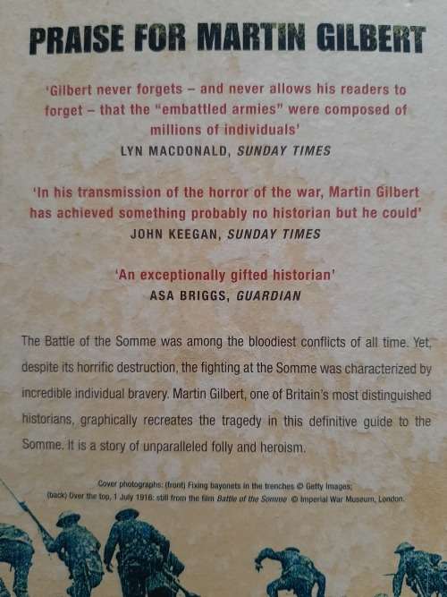 Somme: The Heroism & Horror of War By Martin Gilbert