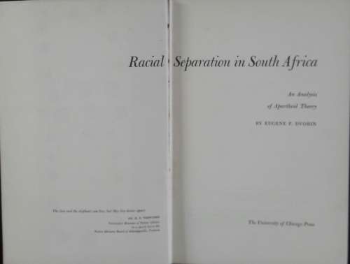 Racial Separation in South Africa - Eugene Dvorin