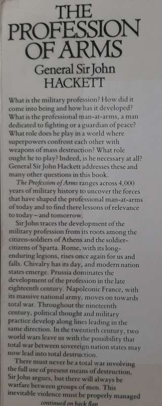 The Profession of Arms By General Sir John Hackett