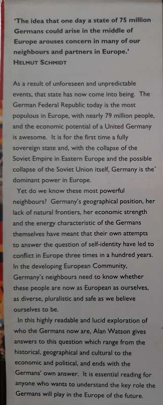 The Germans: Who are they now? By Alan Watson