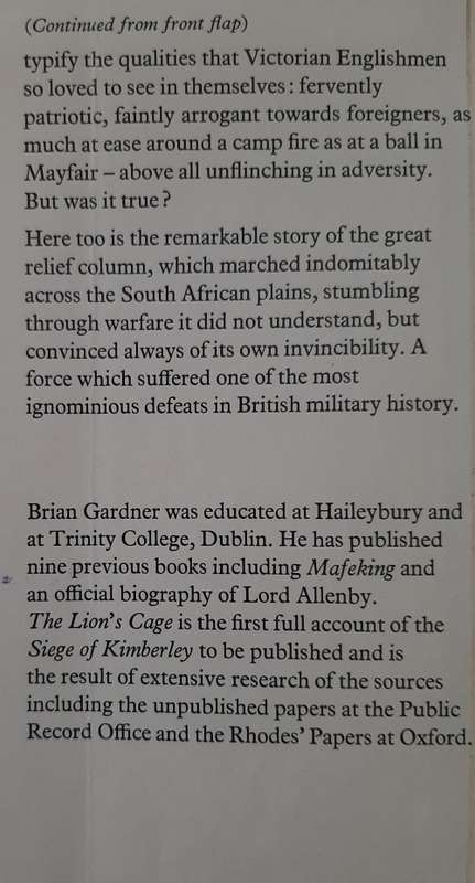 The Lion`s Cage: Cecil Rhodes & the Siege of Kimberley By Brian Gardner