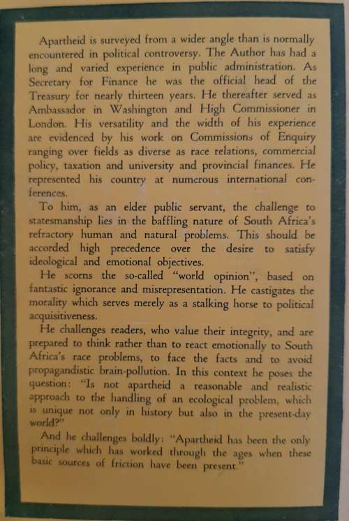 Apartheid: A Challenge By J.E. Holloway