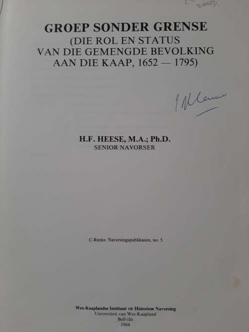 Groep Sonder Grense By H. F. Heese