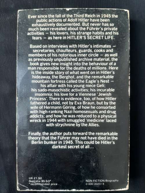 Hitler`s Secret Life By Glenn B. Infield