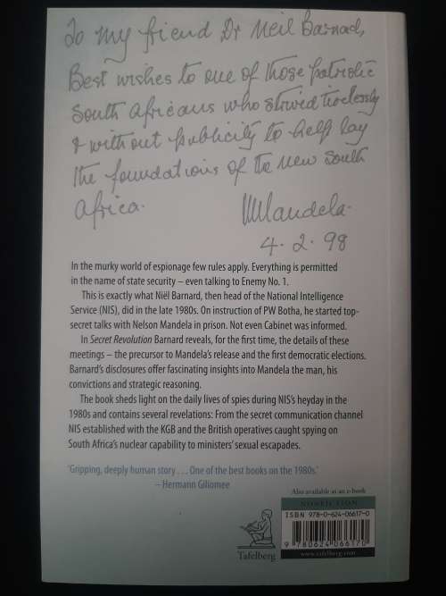 Secret Revolution:Memoirs of a Spy Boss By Niël Barnard as told to Tobie Wiese