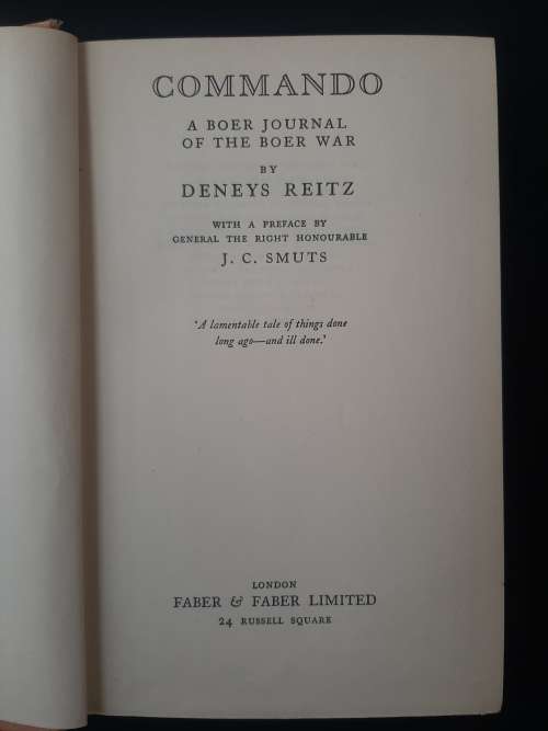 Commando: A Boer Journal of the Boer War By Deneys Reitz