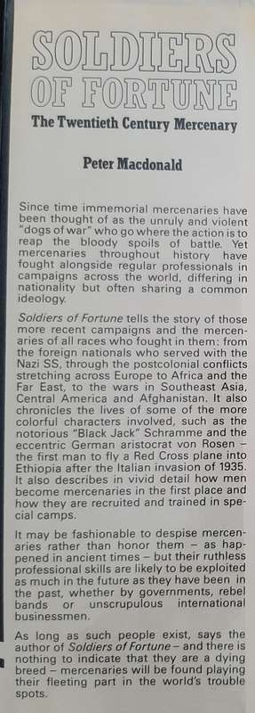 Soldiers of Fortune: The Twentieth Century Mercenary By Peter Macdonald